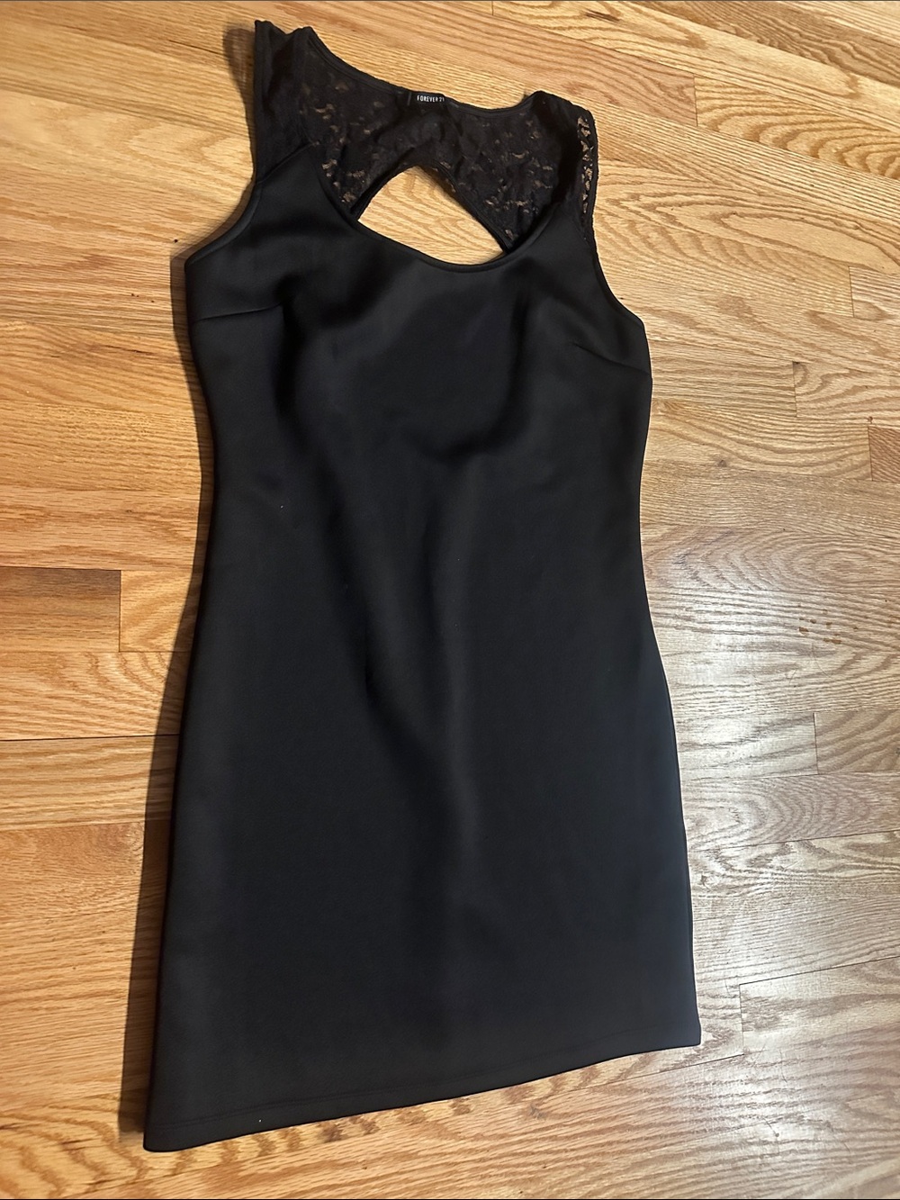 Forever 21 Black Lace-Back Sleeveless Mini Dress